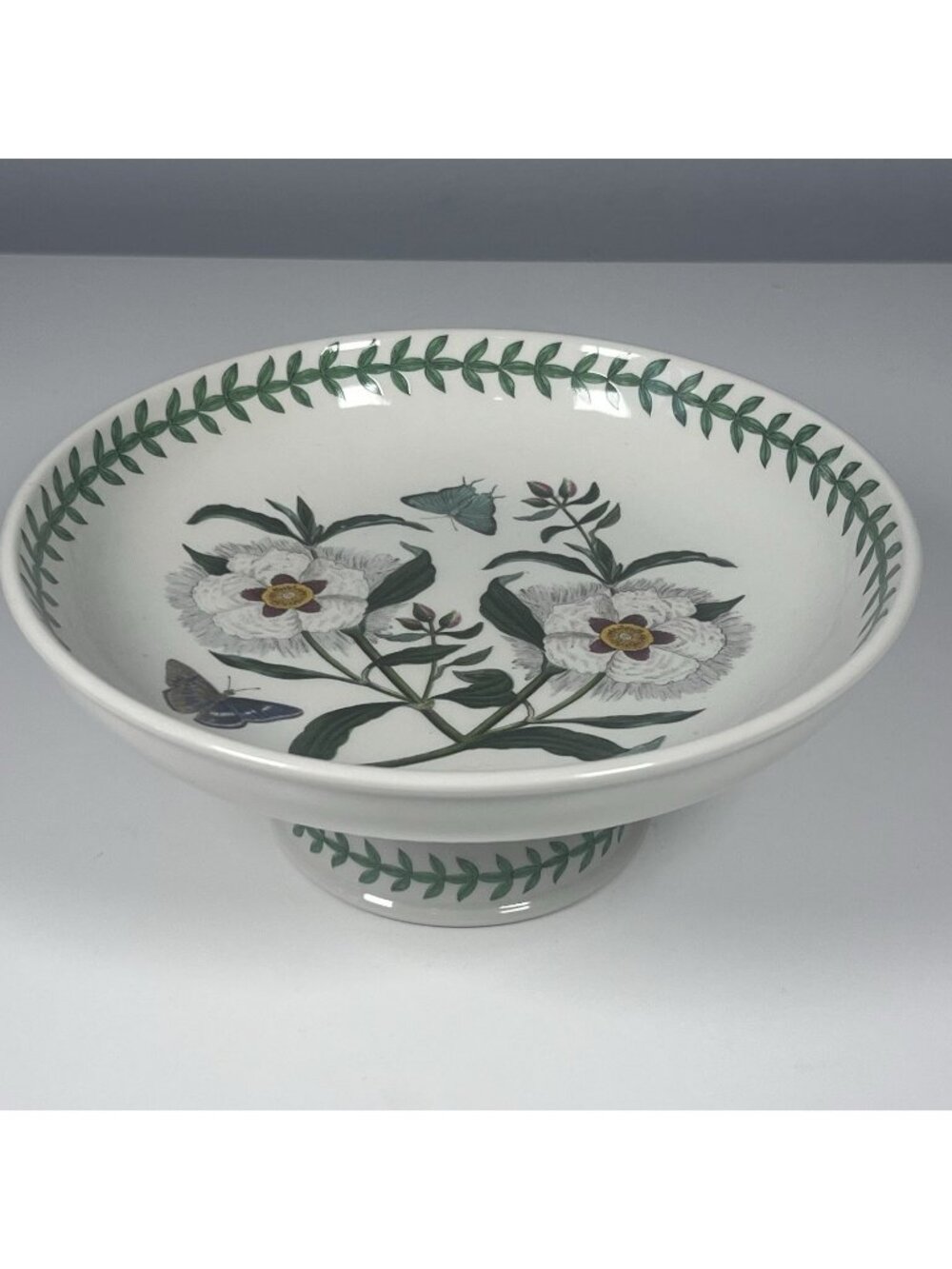 PORTMEIRION 8” Compote Footed Bowl Spanish Gum Botanic Garden Vintage Rare